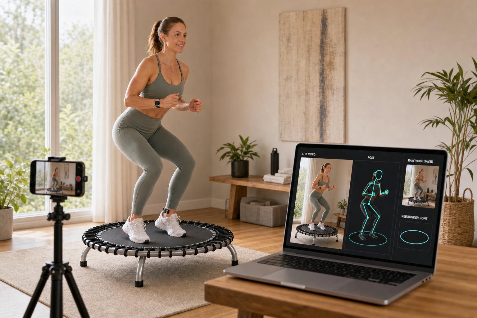Pose and rebounder zone recognition while preserving raw video